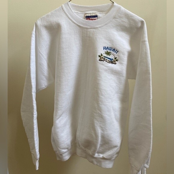 Vintage embroidered Hawaii crewneck size small, white sweatshirt - Picture 2 of 8
